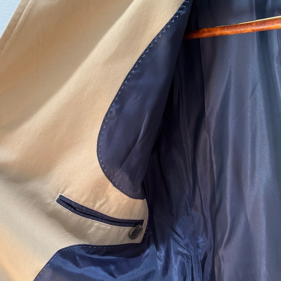 Beige Hockerty Men's made-to-measure Trench Coat - Picture 3 of 5